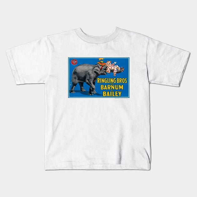 Ringling Bros. and Barnum and Bailey Elephant USA Vintage Poster Kids T-Shirt by vintagetreasure